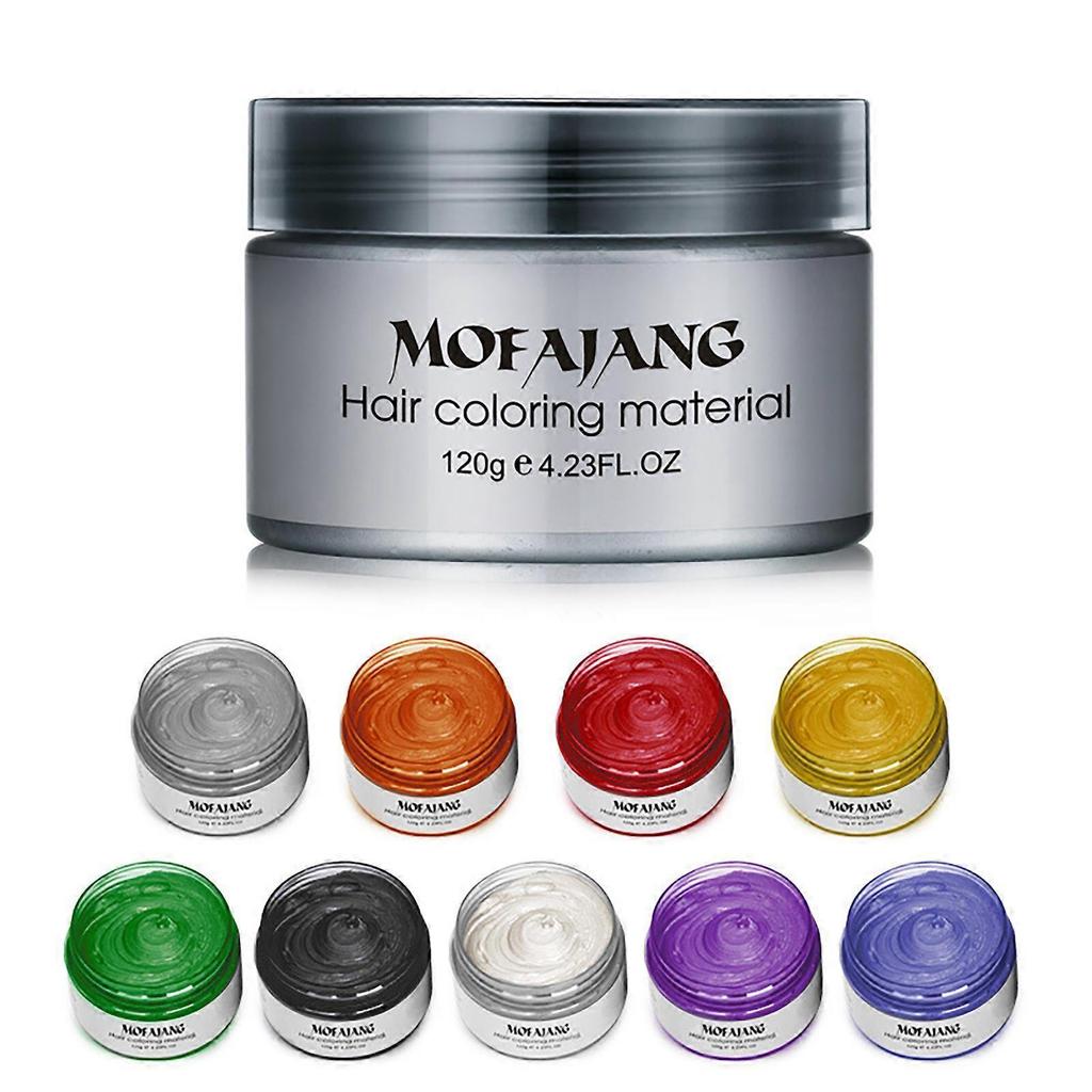 Mofajang 9 Farben Unisex Haarfarbe Wachs Schlamm Farbe Styling Creme DIY Färbung weniger