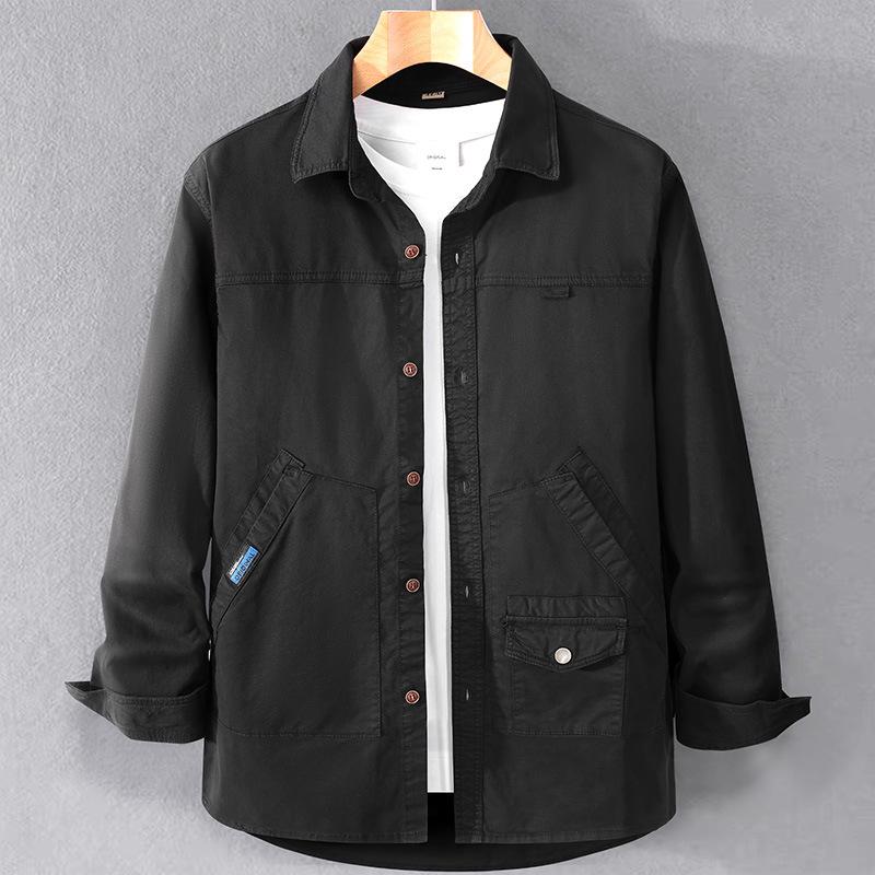 Spring and Autumn Men's New Loose All-match Multi-pocket Shirt Jacket