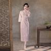 Pink national style new Chinese Suzhou long-sleeved autumn cheongsam improved young 1011 new women's high-end sense