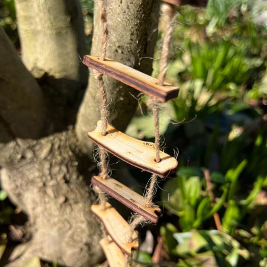 Mini Rope Ladder Ornament Fairy Gardens Wooden Ladder Display Mold Gnome