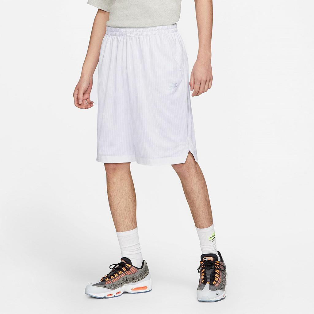 Nike Reflective Logo Striped Athletic Shorts Unisex Bottoms White DH6593-100