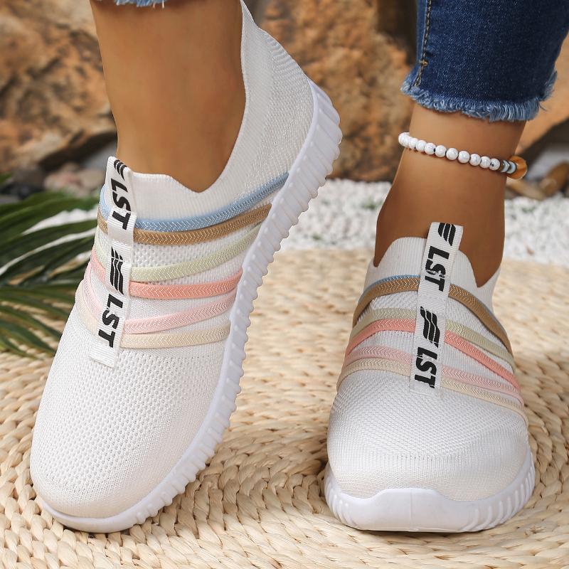2025 New Women's Flying Woven Shoes, Rainbow Shoes, Casual and Lightweight Sports Shoes for Women