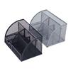 Office Desktop Storage Box Pen Holder Metal Mesh Square Divided Container Spacious Stationery Organizer School Supplies