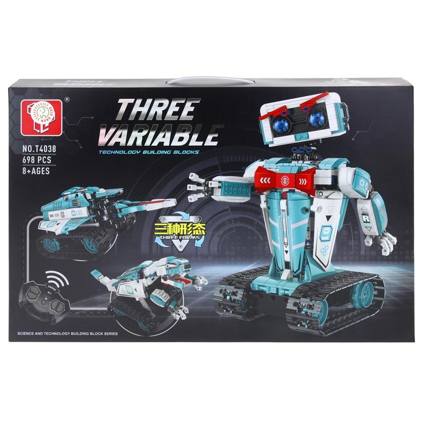 Construction Blocks Robot Controlled Model 3-in-1 Tank Dinosaur 698 Elements
