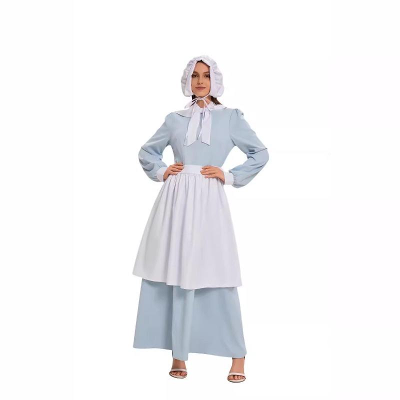 Halloween Adult New Maid Maid Blue and White Maid Dress Drama Performance Costume