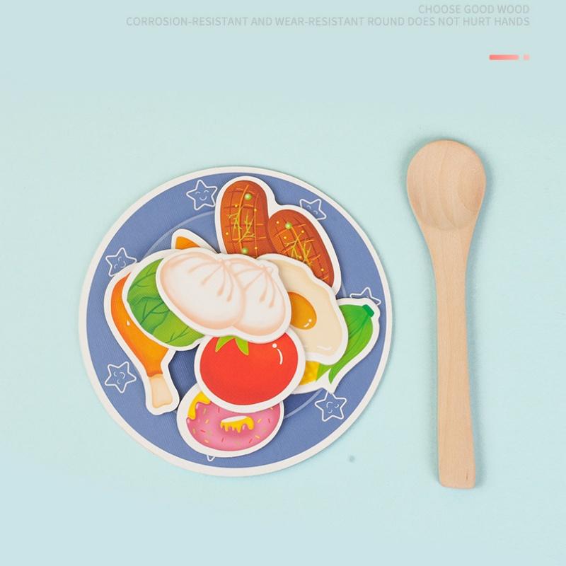 1 Set Montessori Teaching Aids Parent Child Simulation Bear Feeding Game Early Education Baby'S Fine Action Spoon Training Toy
