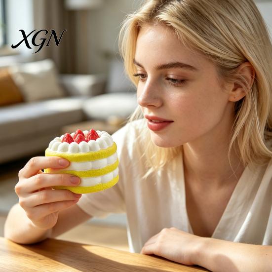 Realistic Cake Toy Simulated Squeeze Soft Slow Rising Rainbow Layer Anxiety Relief Slice Stress Sensory for Adults Kids Classroom