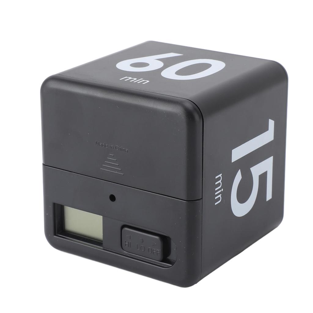 Flip Timer 15 20 30 60 Minutes Gravity Sensing Mini Countdown Timer for Cooking Study Workout Black