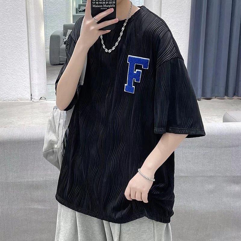 

Мужская футболка с коротким рукавом, летние свободные модные футболки с половиной рукавом для мужчин, топ с круглым вырезом, мужская мода, простой принт