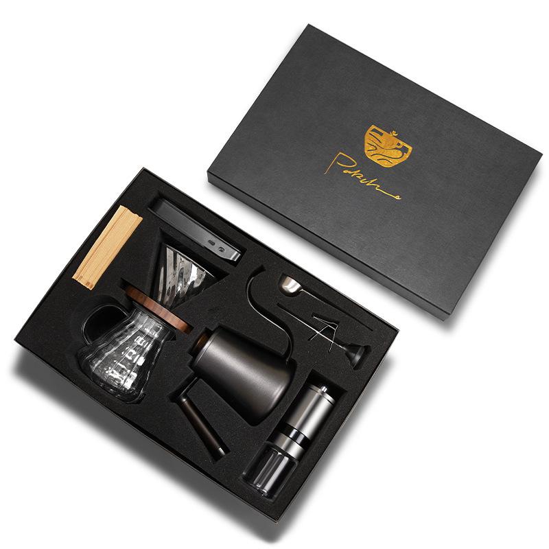 American-Style Handcrafted Coffee Gift Set with Scale and Pot
