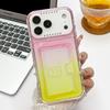 For iPhone 17 Pro Max Case Card Holder Gradient Color PC+TPU Anti Drop Phone Back Cover with Lens Film