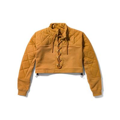 ® X Humberto Leon Future73 Collaboration Comfortable Warm Fitted Stand Collar Knitted Sweatshirt Women Sweatshirt Wheat A5PH2-P47