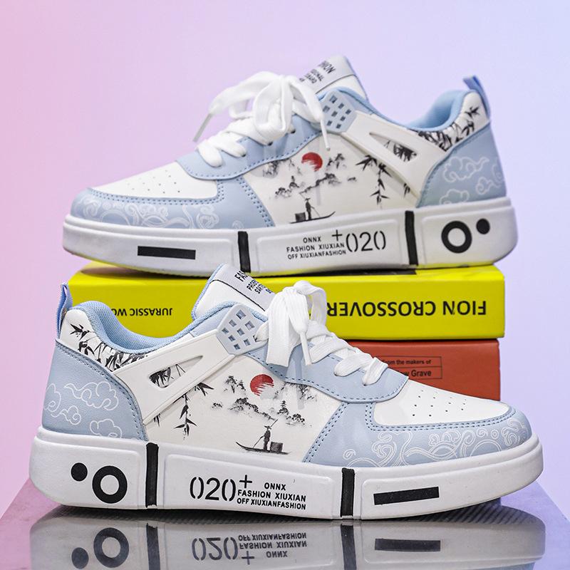 

Factory direct sales men s shoes spring and autumn sports shoes platform Guochao board shoes youth casual white trendy shoes 44