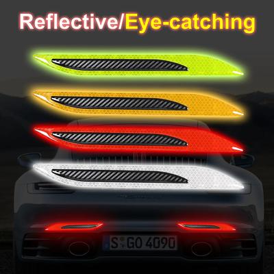 2 Stücke Universal Carbon faser Auto Aufkleber Stoßstange Schutz Reflektierende Streifen Lkw Auto Motorrad Anti-Scratch Warnaufkleber