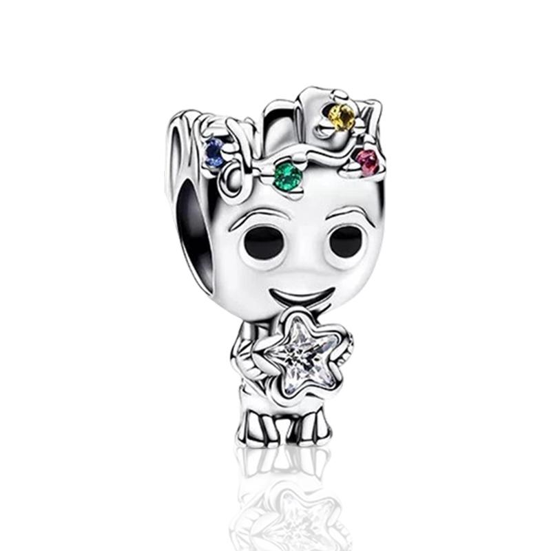 Guardians of the Galaxy Groot Star Lord Charm Beads Pendant Fit Silver Bracelet Necklace For Diy Jewelry Gift