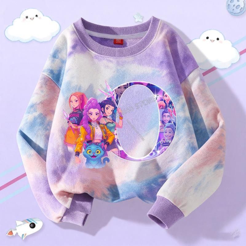 Spring And Autumn KPop Demon Hunters 3D Print T Shirt Kids Girl Streetwear Women's Outdoor Pullover Long Sleeve Top Clothes