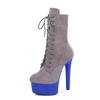 15Cm suede short boots model catwalk shoes women's runway sexy high heels pole dance boots