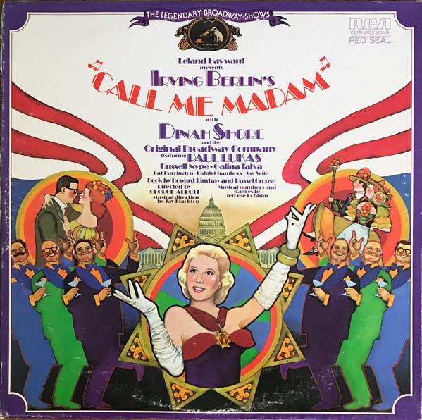 Виниловая пластинка DINAH SHORE  Call Me Madam  Оригинальный альбом шоу CBM12032 RCA RED SEAL 1976 США Поп Б/у