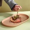 1Pcs New Stackable Fruit Plate Smooth Edge Oval Shaped Dessert Tray Reusable S/M/L Food Serving Tray for Home Kitchen