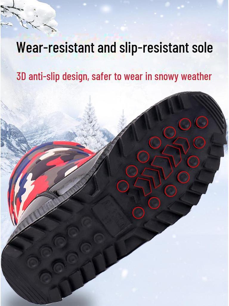 Unisex Northeast Snow Boots: Warm, Thickened Velvet, High-Top, Outdoor, Anti-Slip, Water-Resistant