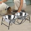 Cat Food Bowls Dog Bowls Double Dog Bowls Stainless Steel Double Dog Cat Food Water Bowls Feeder Dishes Shelf Stand Dog Feeder
