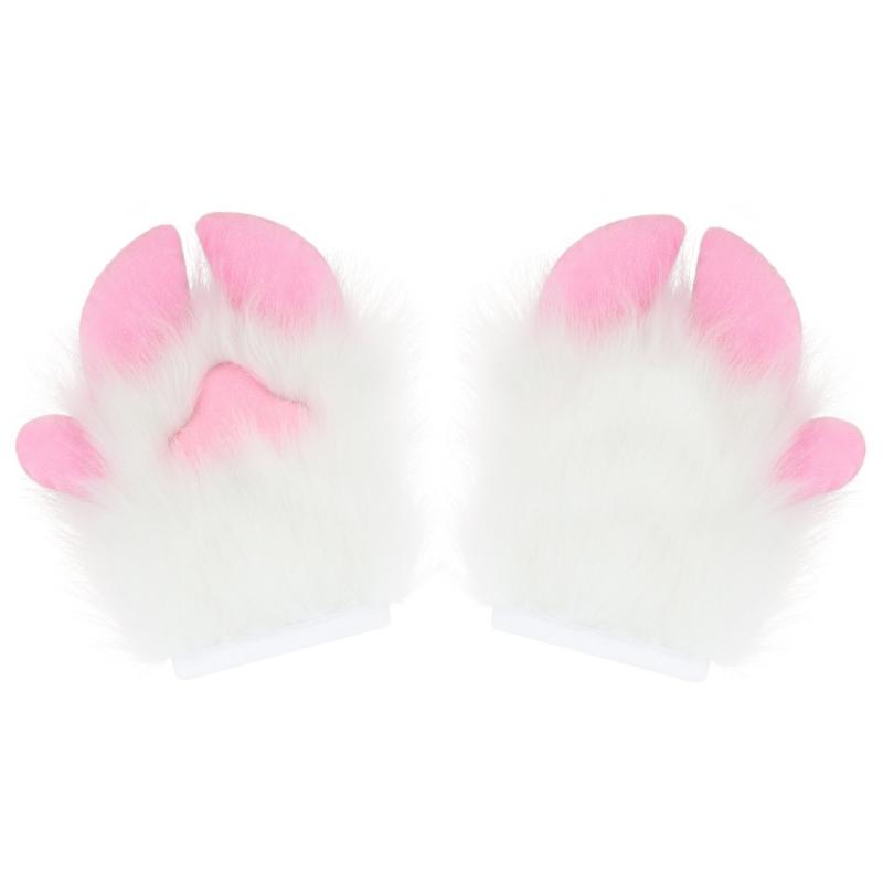 Anime Cosplay Furry Paws Gloves Soft Plush Costume Accessory For Role Playing And Themed Parties