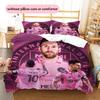 Set Copripiumino Trapuntato con Motivo Lionel Messi Decorazione per la Casa Regalo (1 * copripiumino + 2 * federe senza imbottitura)