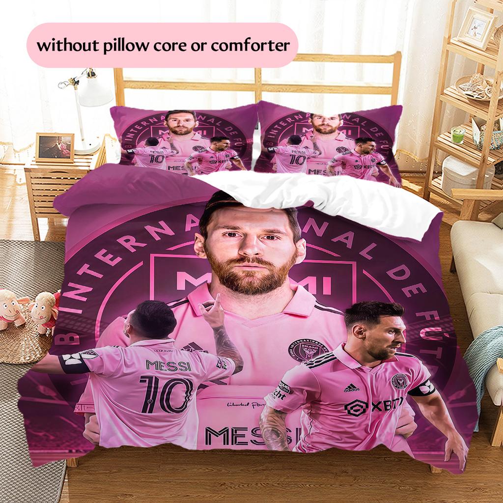 Set Copripiumino Trapuntato con Motivo Lionel Messi Decorazione per la Casa Regalo (1 * copripiumino + 2 * federe senza imbottitura)