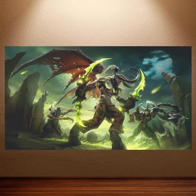 World of Warcraft Retro Canvas Poster Classic Game Wall Art for Game Room Decor Wall Sticker Painting