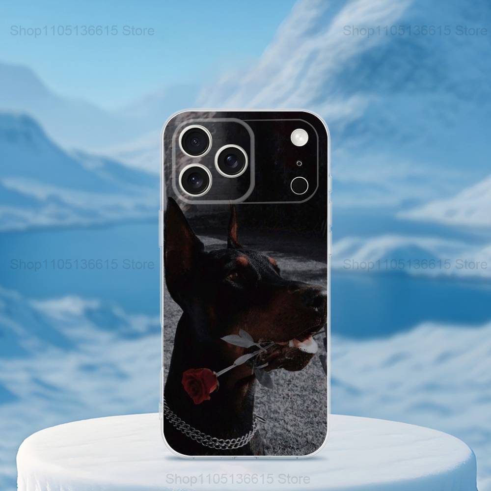 

Funny Expression Doberman Dog Case For iPhone Max,13,XR,SE,12,15,Pro,17,Plus,11,14,16,X,XS,Mini Transparent Soft Cover iPhone15Plus