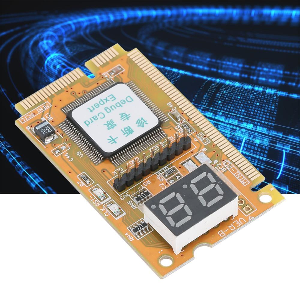 Praktische Mini-PCI-E Diagnosekarte Gelbe 3-in-1-Karte Laptop-Analysator Computer-Diagnose