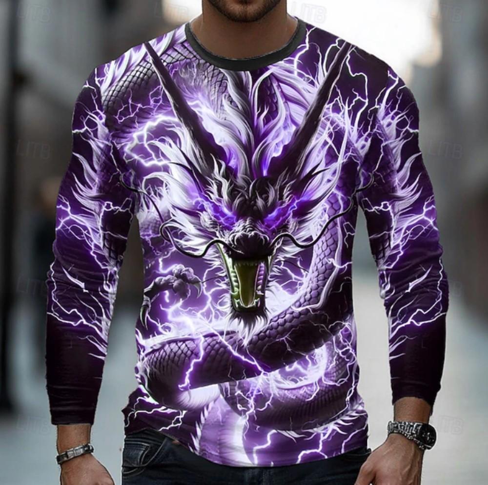 Spooky 3D Zombie Print Long Sleeve T-shirt, Gothic Style for Halloween