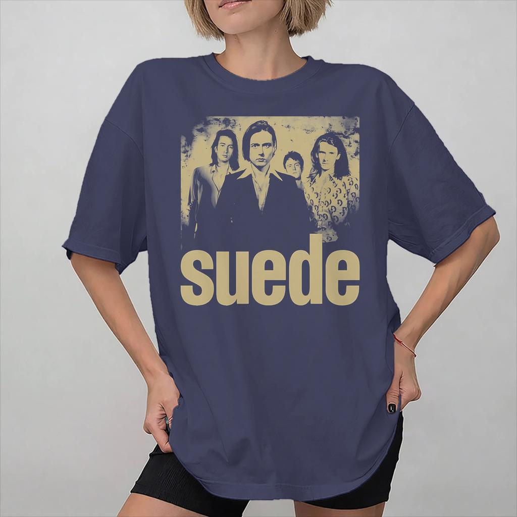 All Seasons Suede rock band T Shirt For Unisex Cotton Tee Shirt Short Sleeve Clothes