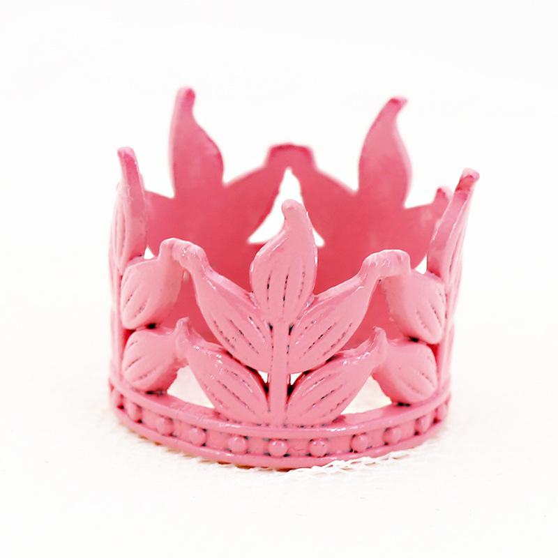 Children's Birthday Cake Decoration Crown Leaf Shape Mini Round Tiara Hair Accessories Alloy Jewelry