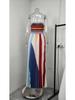 2026 Spring New European & American Women's Sleeveless High Waist Bandeau Maxi Dress with Print