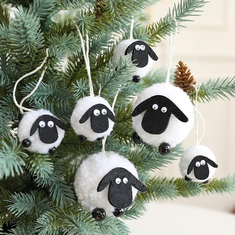 Face Plush Black Sheep Easter Decorations With Hanging Gift For Events Seasonal