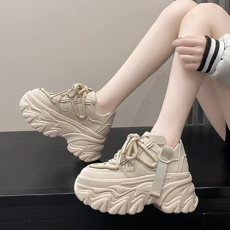 Fashion Autumn Women's Sneakers New Breathable High Platform Shoes Woman Ladies Vulcanize Casual Chunky Sneakers Zapatillas Mujer 8CM