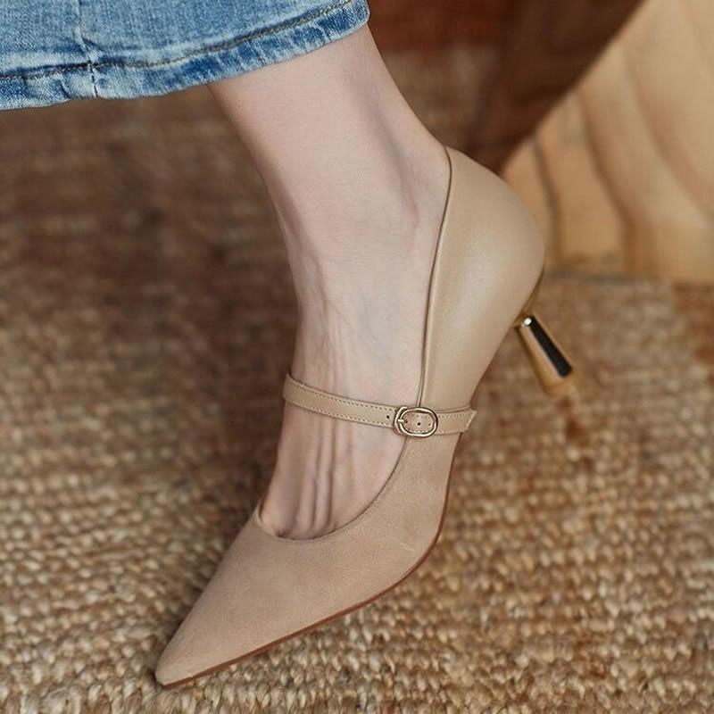 Red Ladies Summer Footwear Pointed Toe Stilito On Heeled High Heels Shoes For Women 2025 Pumps With Chic Point Hot Korean Style