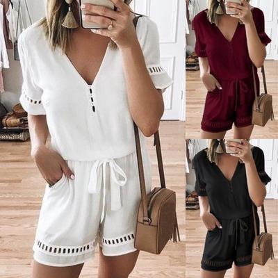 short sleeve shorts romper