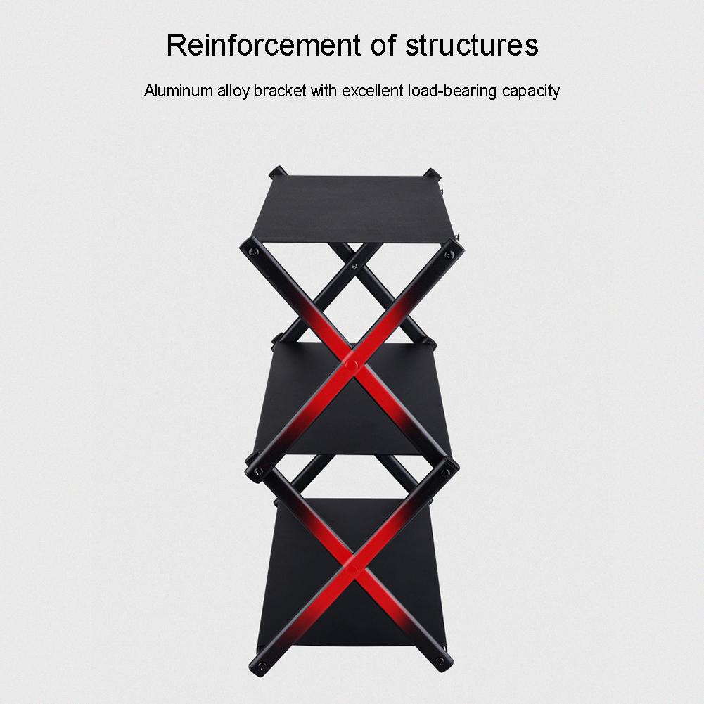 3 Tier Camping Storage Rack Multi-Function Metal Storage Rack Heavy Duty Portable Camping Organizer for Backyard Beach