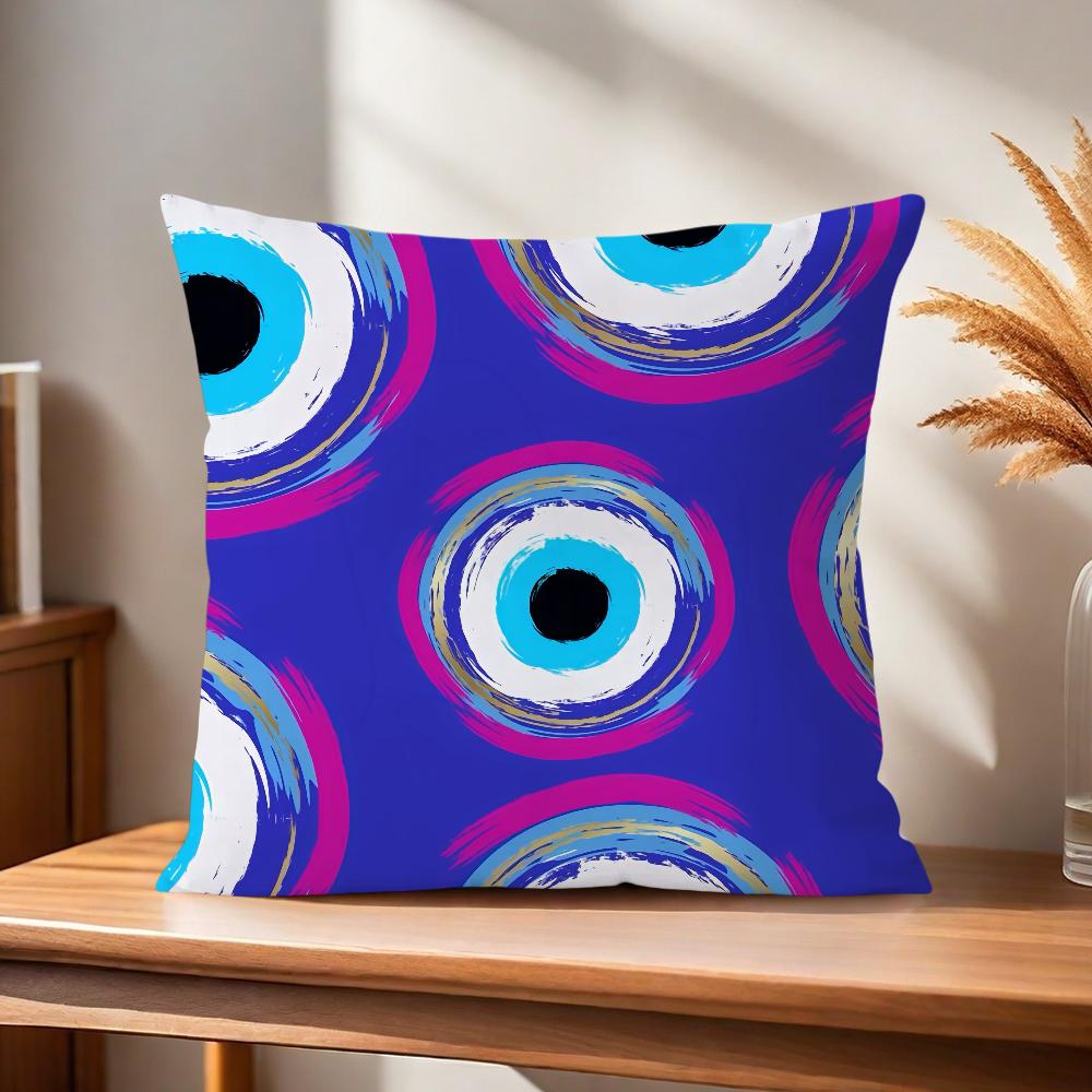 Comfortable Nazar Soft Pillow Case Evil for Sofa Living Art Room Home Amulet Office Decor and Protective Eye Covers
