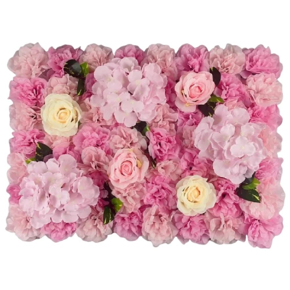 Handmade Artificial Flower Wall Panels Realistic Romantic Rose Wedding Background Durable 60X40cm Wedding Wall Backdrop