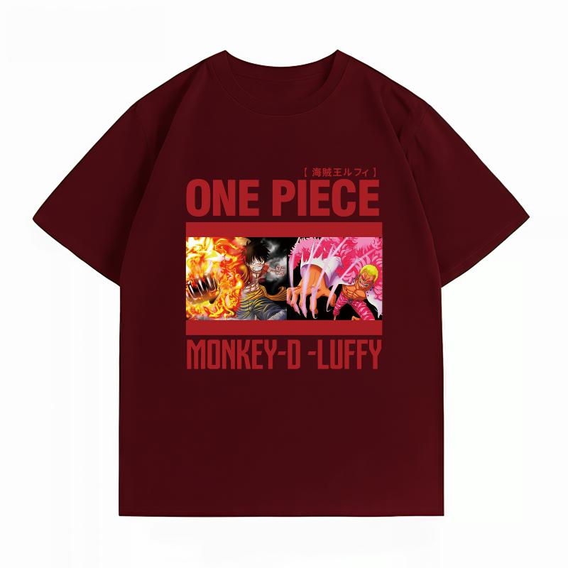 Unisexs Clothing New 100 Cotton Breathable Summer Tshirt One Piece Luffy Doflamingo Print Casual Streetwear Unisexs Tops