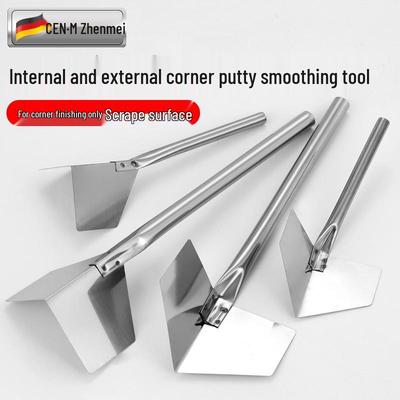 Herramienta de Esquina y Raspador de Masilla de Acero Inoxidable para Paredes Interiores y Exteriores.