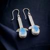 925 Sterling Silver Milky Opal Gemstone Pretty Jewelry Earrings For Anniversary EE-36-14