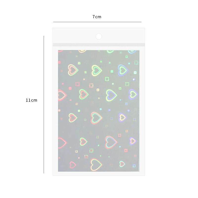 1PC Laser Nail Stickers Holographic Sliders Stars Hearts 3D Transfer Decals DIY Tips Nail Art Decorations Manicure Accessories