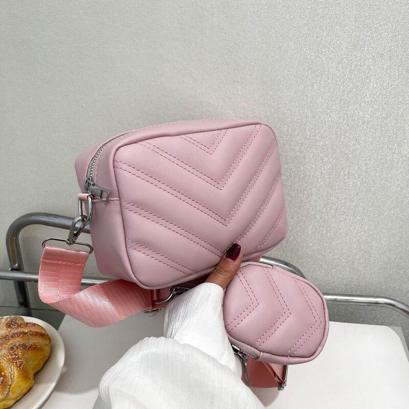 Women'S Bag Simple Embroidered Thread Single Shoulder Bag Fashion Crossbody Pu Soft Leather Texture Retro Middle Aged Mom'S Bag