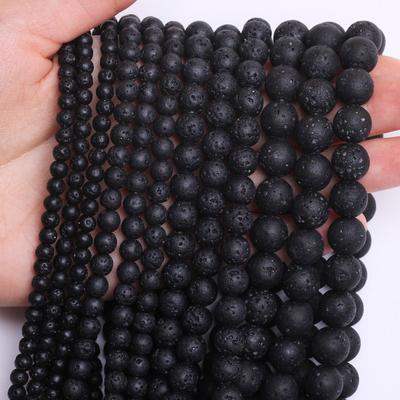 Forniture per feste a casa per bracciale collana pietra vulcanica 4 6 8 10 12 mm accessori fai da te perline sciolte naturali rotonde per creazione di gioielli