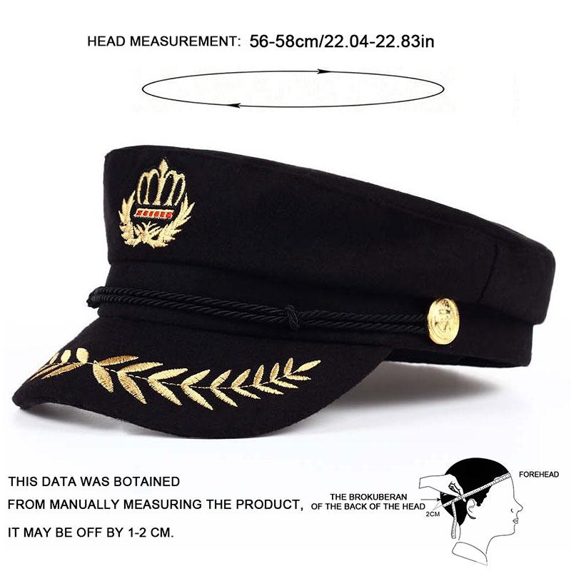 Retro varm mössa Män Kvinnor Höst Vinter Platta basker Keps Utomhus sjöman Kepsar Marinblå Hattar