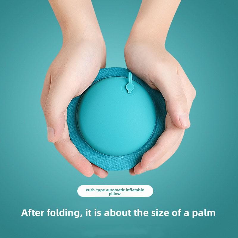 Press Inflatable U-Shape Neck Pillow, 30-Second Fast Inflation Portable Foldable for Travel Office Car, Ergonomic Support •